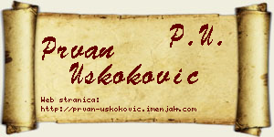Prvan Uskoković vizit kartica